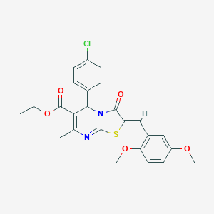 ethyl 5-(4-chlorophenyl)-2-(2,5-dimethoxybenzylidene)-7-methyl-3-oxo-2,3-dihydro-5H-[1,3]thiazolo[3,2-a]pyrimidine-6-carboxylate