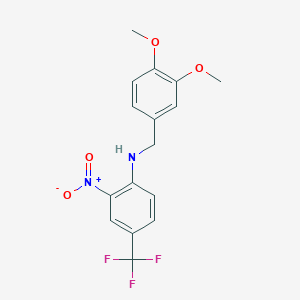 molecular formula C16H15F3N2O4 B4159512 (3,4-dimethoxybenzyl)[2-nitro-4-(trifluoromethyl)phenyl]amine 