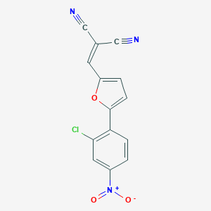 molecular formula C14H6ClN3O3 B415953 2-[(5-{2-Chloro-4-nitrophenyl}-2-furyl)methylene]malononitrile 