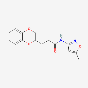 3-(2,3-dihydro-1,4-benzodioxin-2-yl)-N-(5-methyl-3-isoxazolyl)propanamide