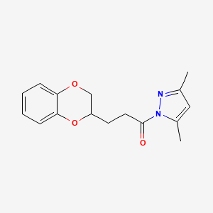 1-[3-(2,3-dihydro-1,4-benzodioxin-2-yl)propanoyl]-3,5-dimethyl-1H-pyrazole