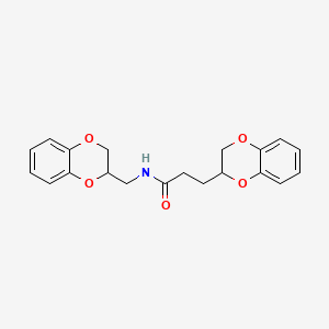 molecular formula C20H21NO5 B4159582 3-(2,3-dihydro-1,4-benzodioxin-2-yl)-N-(2,3-dihydro-1,4-benzodioxin-2-ylmethyl)propanamide 