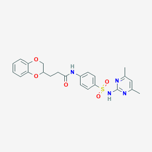 3-(2,3-dihydro-1,4-benzodioxin-2-yl)-N-(4-{[(4,6-dimethyl-2-pyrimidinyl)amino]sulfonyl}phenyl)propanamide