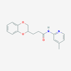 3-(2,3-dihydro-1,4-benzodioxin-2-yl)-N-(4-methyl-2-pyridinyl)propanamide