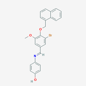 molecular formula C25H20BrNO3 B415961 4-{[3-Bromo-5-methoxy-4-(1-naphthylmethoxy)benzylidene]amino}phenol 