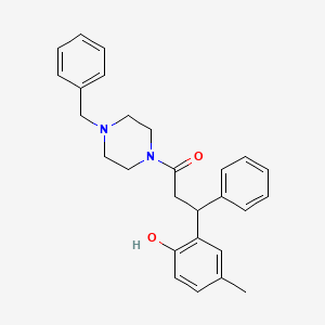 2-[3-(4-benzyl-1-piperazinyl)-3-oxo-1-phenylpropyl]-4-methylphenol