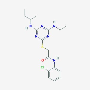 2-[[4-(butan-2-ylamino)-6-(ethylamino)-1,3,5-triazin-2-yl]sulfanyl]-N-(2-chlorophenyl)acetamide