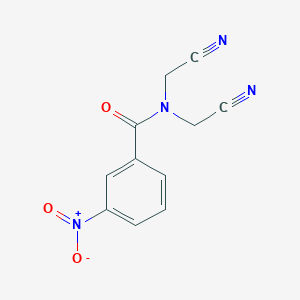 molecular formula C11H8N4O3 B415966 N,N-bis(cyanomethyl)-3-nitrobenzamide 