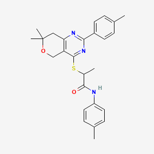 2-{[7,7-dimethyl-2-(4-methylphenyl)-7,8-dihydro-5H-pyrano[4,3-d]pyrimidin-4-yl]thio}-N-(4-methylphenyl)propanamide