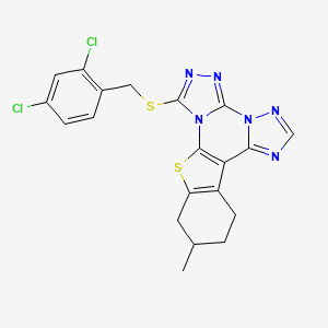 7-[(2,4-dichlorobenzyl)thio]-11-methyl-10,11,12,13-tetrahydro[1]benzothieno[3,2-e]bis[1,2,4]triazolo[1,5-c:4',3'-a]pyrimidine