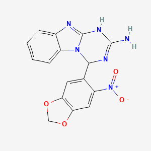 4-(6-nitro-1,3-benzodioxol-5-yl)-3,4-dihydro[1,3,5]triazino[1,2-a]benzimidazol-2-amine