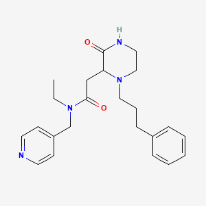 N-ethyl-2-[3-oxo-1-(3-phenylpropyl)-2-piperazinyl]-N-(4-pyridinylmethyl)acetamide