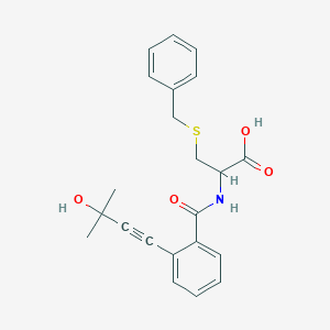 molecular formula C22H23NO4S B4159806 S-benzyl-N-[2-(3-hydroxy-3-methyl-1-butyn-1-yl)benzoyl]cysteine 