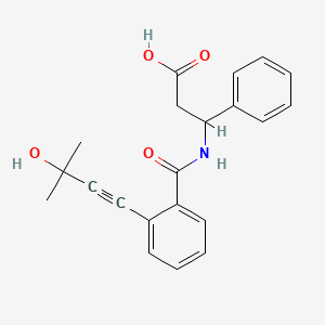 molecular formula C21H21NO4 B4159807 3-({[2-(3-Hydroxy-3-methylbut-1-yn-1-yl)phenyl]carbonyl}amino)-3-phenylpropanoic acid 