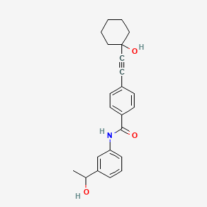 4-[(1-hydroxycyclohexyl)ethynyl]-N-[3-(1-hydroxyethyl)phenyl]benzamide