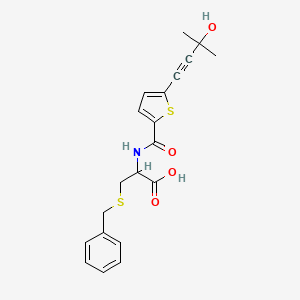 molecular formula C20H21NO4S2 B4159862 S-benzyl-N-{[5-(3-hydroxy-3-methylbut-1-yn-1-yl)thiophen-2-yl]carbonyl}cysteine 