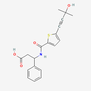 3-({[5-(3-hydroxy-3-methyl-1-butyn-1-yl)-2-thienyl]carbonyl}amino)-3-phenylpropanoic acid