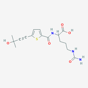 molecular formula C16H21N3O5S B4159877 N~5~-carbamoyl-N~2~-{[5-(3-hydroxy-3-methylbut-1-yn-1-yl)thiophen-2-yl]carbonyl}ornithine 