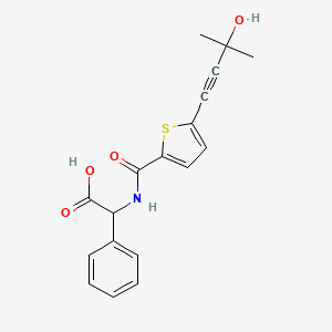 ({[5-(3-hydroxy-3-methyl-1-butyn-1-yl)-2-thienyl]carbonyl}amino)(phenyl)acetic acid