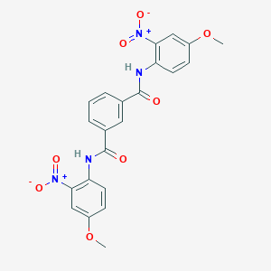 molecular formula C22H18N4O8 B415990 N~1~,N~3~-bis{2-nitro-4-methoxyphenyl}isophthalamide 