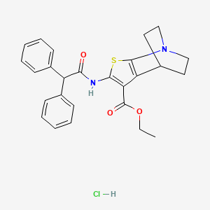 molecular formula C26H27ClN2O3S B4159916 ethyl 4-[(diphenylacetyl)amino]-3-thia-1-azatricyclo[5.2.2.0~2,6~]undeca-2(6),4-diene-5-carboxylate hydrochloride 