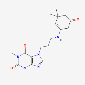 7-{3-[(3,3-dimethyl-5-oxo-1-cyclohexen-1-yl)amino]propyl}-1,3-dimethyl-3,7-dihydro-1H-purine-2,6-dione