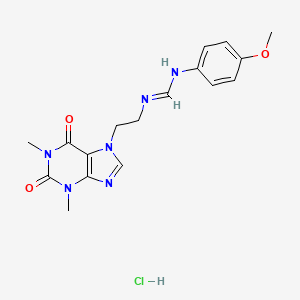 N-[2-(1,3-dimethyl-2,6-dioxo-1,2,3,6-tetrahydro-7H-purin-7-yl)ethyl]-N'-(4-methoxyphenyl)imidoformamide hydrochloride