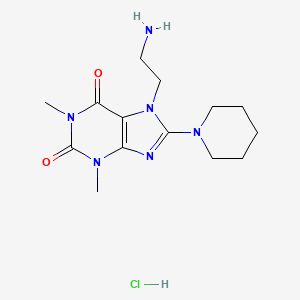 molecular formula C14H23ClN6O2 B4160017 7-(2-aminoethyl)-1,3-dimethyl-8-(1-piperidinyl)-3,7-dihydro-1H-purine-2,6-dione hydrochloride 