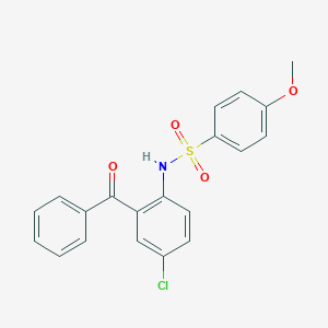 molecular formula C20H16ClNO4S B416002 N-(2-benzoyl-4-chlorophenyl)-4-methoxybenzenesulfonamide 