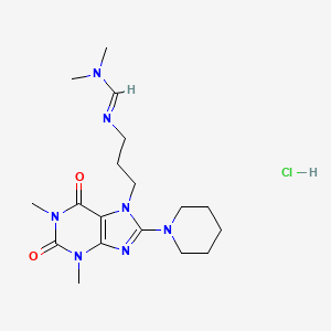 N'-{3-[1,3-dimethyl-2,6-dioxo-8-(1-piperidinyl)-1,2,3,6-tetrahydro-7H-purin-7-yl]propyl}-N,N-dimethylimidoformamide hydrochloride