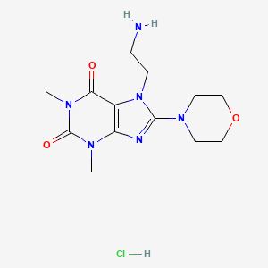 molecular formula C13H21ClN6O3 B4160032 7-(2-aminoethyl)-1,3-dimethyl-8-(4-morpholinyl)-3,7-dihydro-1H-purine-2,6-dione hydrochloride 