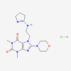 1,3-dimethyl-8-(4-morpholinyl)-7-[2-(2-pyrrolidinylideneamino)ethyl]-3,7-dihydro-1H-purine-2,6-dione hydrochloride