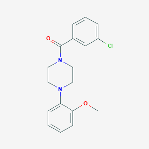 molecular formula C18H19ClN2O2 B416006 1-(3-Chlorobenzoyl)-4-(2-methoxyphenyl)piperazine 