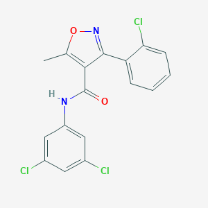 molecular formula C17H11Cl3N2O2 B416011 3-(2-chlorophenyl)-N-(3,5-dichlorophenyl)-5-methyl-1,2-oxazole-4-carboxamide CAS No. 331847-79-1