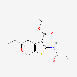 ethyl 2-(propanoylamino)-5-(propan-2-yl)-4,7-dihydro-5H-thieno[2,3-c]pyran-3-carboxylate