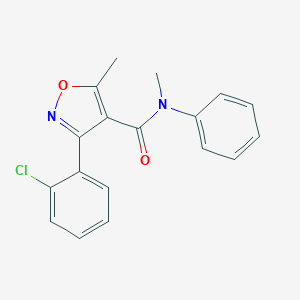 molecular formula C18H15ClN2O2 B416013 3-(2-chlorophenyl)-N,5-dimethyl-N-phenyl-1,2-oxazole-4-carboxamide CAS No. 310452-96-1