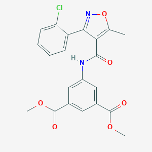 molecular formula C21H17ClN2O6 B416014 Methyl 5-((3-(2-chlorophenyl)-5-methylisoxazol-4-YL)carbonylamino)-3-(methoxycarbonyl)benzoate CAS No. 310452-97-2