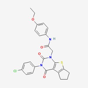 2-[3-(4-chlorophenyl)-2,4-dioxo-3,4,6,7-tetrahydro-2H-cyclopenta[4,5]thieno[2,3-d]pyrimidin-1(5H)-yl]-N-(4-ethoxyphenyl)acetamide