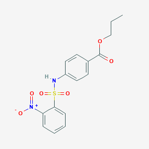 molecular formula C16H16N2O6S B416016 Propyl 4-{[(2-nitrophenyl)sulfonyl]amino}benzoate 