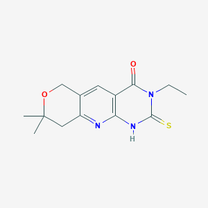 3-ethyl-2-mercapto-8,8-dimethyl-3,6,8,9-tetrahydro-4H-pyrano[3',4':5,6]pyrido[2,3-d]pyrimidin-4-one