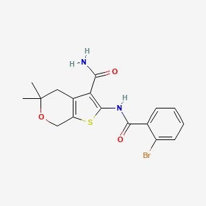 molecular formula C17H17BrN2O3S B4160183 2-[(2-bromobenzoyl)amino]-5,5-dimethyl-4,7-dihydro-5H-thieno[2,3-c]pyran-3-carboxamide 