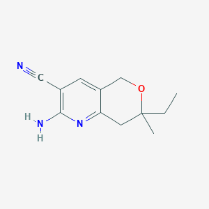 2-amino-7-ethyl-7-methyl-7,8-dihydro-5H-pyrano[4,3-b]pyridine-3-carbonitrile