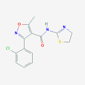 molecular formula C14H12ClN3O2S B416019 3-(2-chlorophenyl)-N-(4,5-dihydro-1,3-thiazol-2-yl)-5-methyl-1,2-oxazole-4-carboxamide 