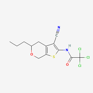 2,2,2-trichloro-N-(3-cyano-5-propyl-4,7-dihydro-5H-thieno[2,3-c]pyran-2-yl)acetamide