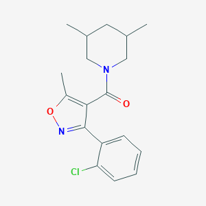 molecular formula C18H21ClN2O2 B416020 1-{[3-(2-Chlorophenyl)-5-methyl-4-isoxazolyl]carbonyl}-3,5-dimethylpiperidine CAS No. 312924-74-6