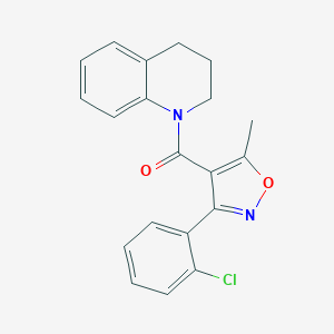 molecular formula C20H17ClN2O2 B416021 1-{[3-(2-Chlorophenyl)-5-methyl-4-isoxazolyl]carbonyl}-1,2,3,4-tetrahydroquinoline CAS No. 328105-20-0