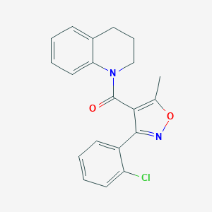 molecular formula C20H17ClN2O2 B416021 1-{[3-(2-Chlorophenyl)-5-methyl-4-isoxazolyl]carbonyl}-1,2,3,4-tetrahydroquinoline 