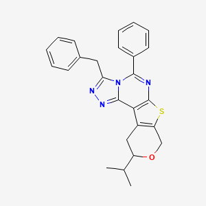 molecular formula C26H24N4OS B4160212 3-benzyl-10-isopropyl-5-phenyl-10,11-dihydro-8H-pyrano[4',3':4,5]thieno[3,2-e][1,2,4]triazolo[4,3-c]pyrimidine 