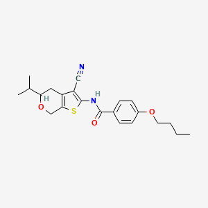 molecular formula C22H26N2O3S B4160224 4-butoxy-N-(3-cyano-5-isopropyl-4,7-dihydro-5H-thieno[2,3-c]pyran-2-yl)benzamide 