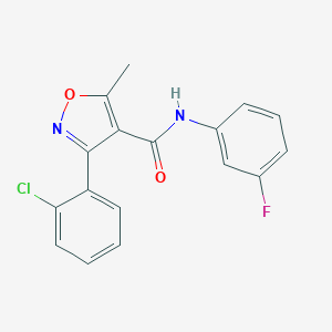 molecular formula C17H12ClFN2O2 B416023 3-(2-chlorophenyl)-N-(3-fluorophenyl)-5-methylisoxazole-4-carboxamide 